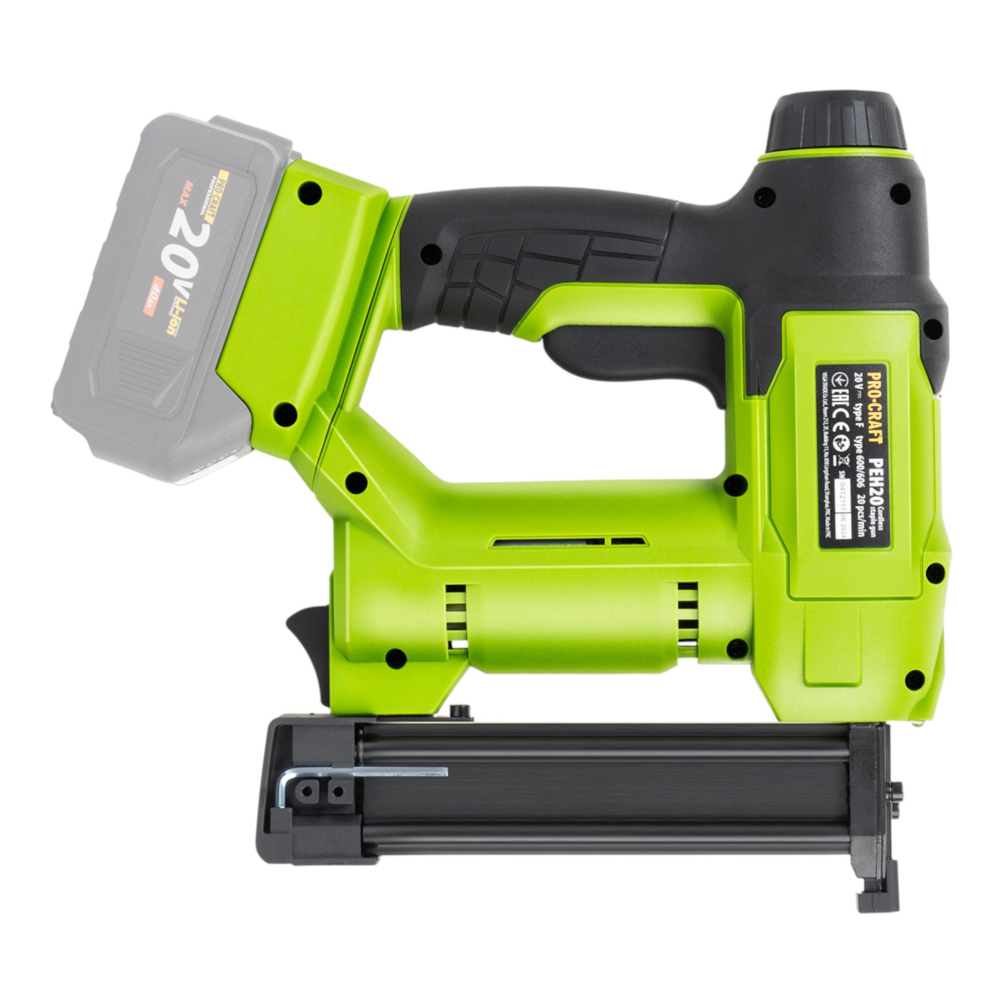 Procraft PEH20 Akku Tacker 20 V 15 32 mm 1x Akku 4 0 Ah Ladegeraet 4 - toolbrothers