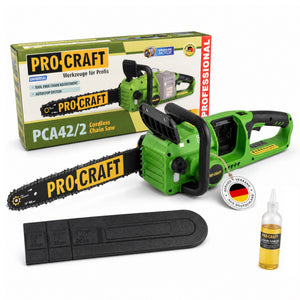 Procraft PCA42/2 Akku Kettensäge 40 V ( 2x 20 V ) 406 mm Brushless Solo - ohne Akku, ohne Ladegerät