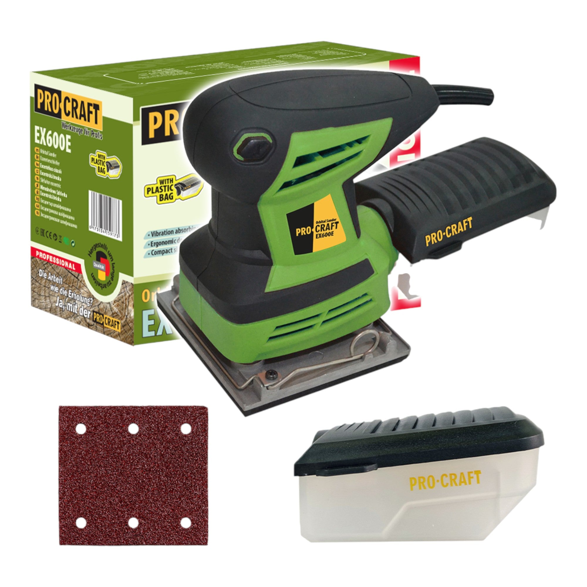 Procraft EX600E Schwingschleifer 260 Watt 100 x 110 mm 0 - toolbrothers