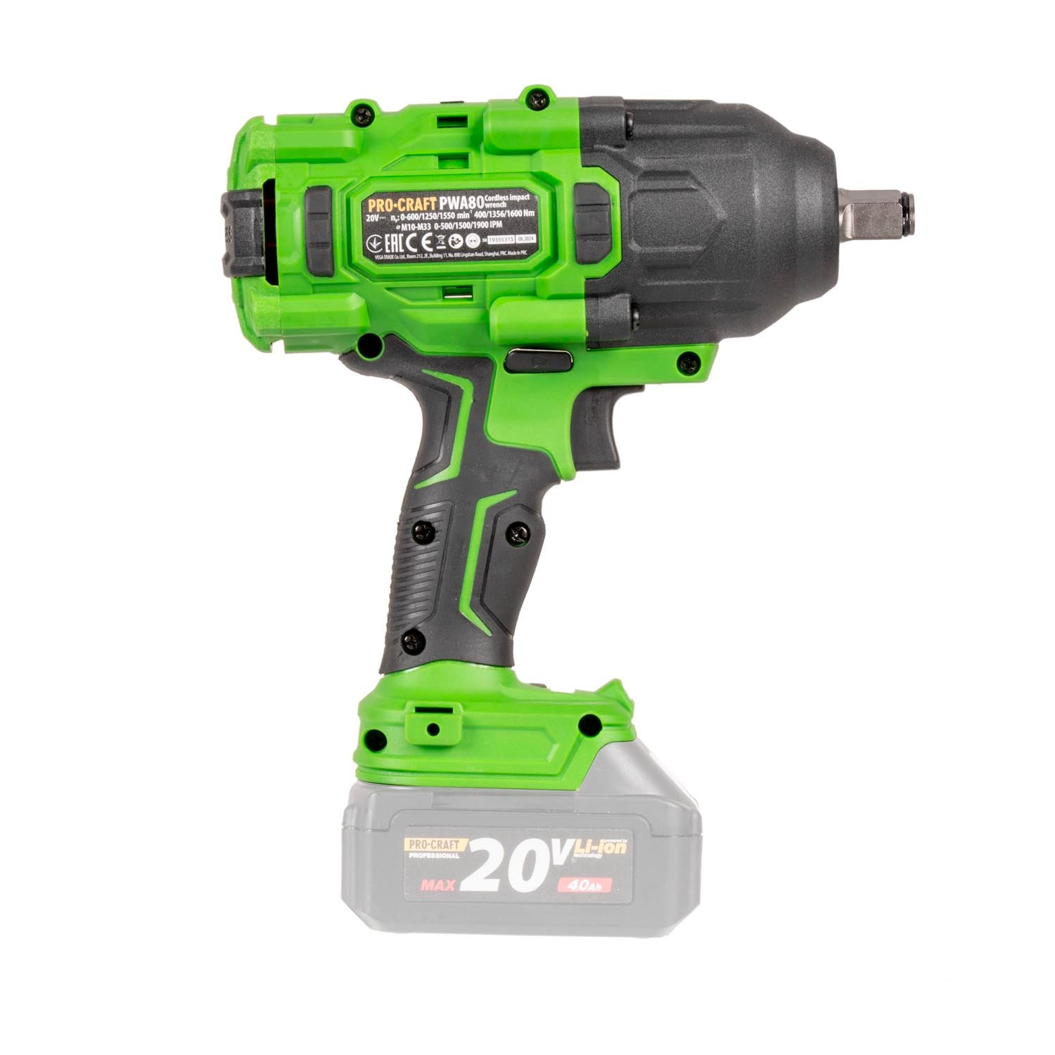 Procraft PWA80bb Akku Schlagschrauber 20 V 1600 Nm 1 2 Brushless 1x Akku 4 0 Ah ohne Ladegeraet 4 - toolbrothers
