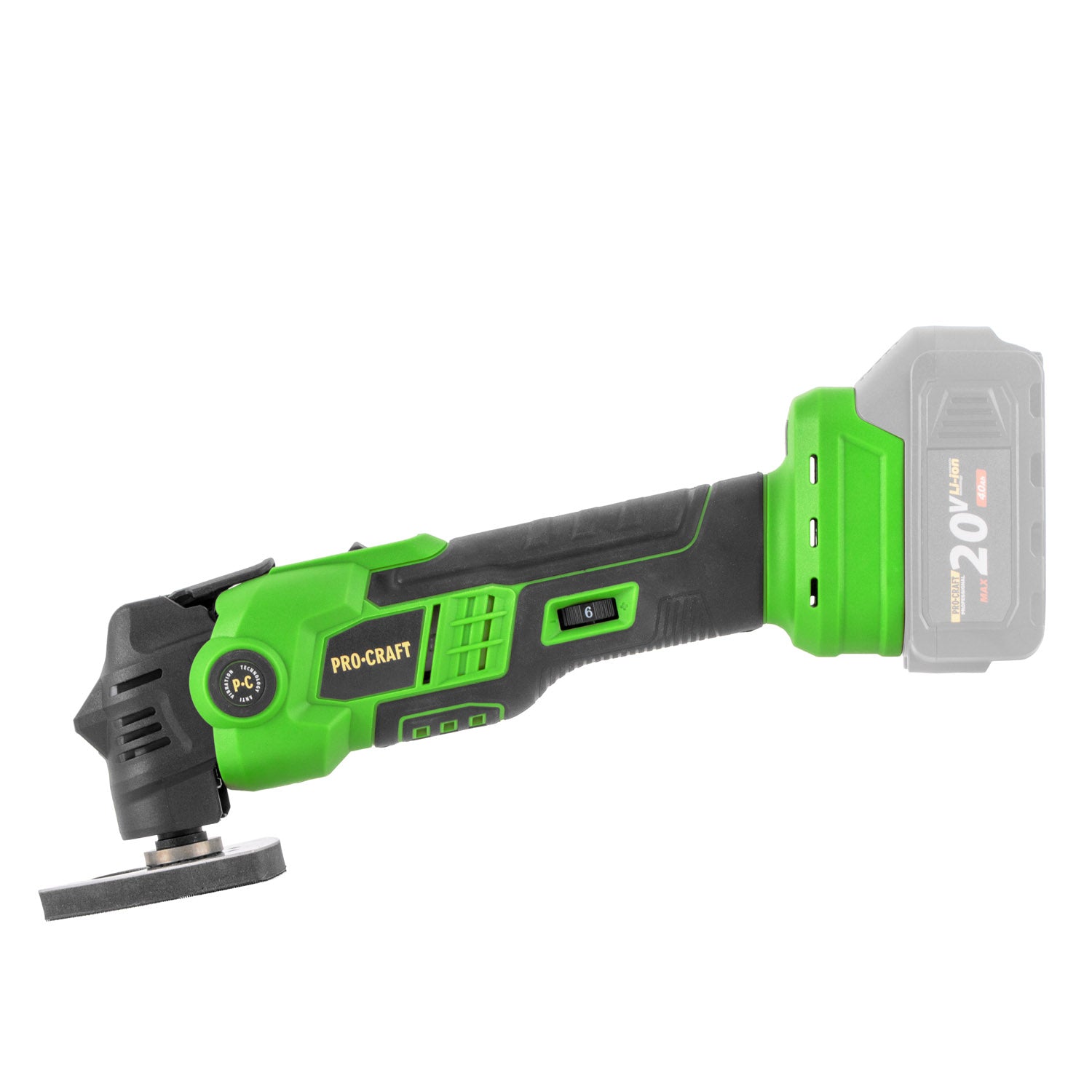 Procraft PMT22bb Akku Multifunktionswerkzeug 20 V Brushless 1x Akku 2 0 Ah Ladegeraet 1 - toolbrothers