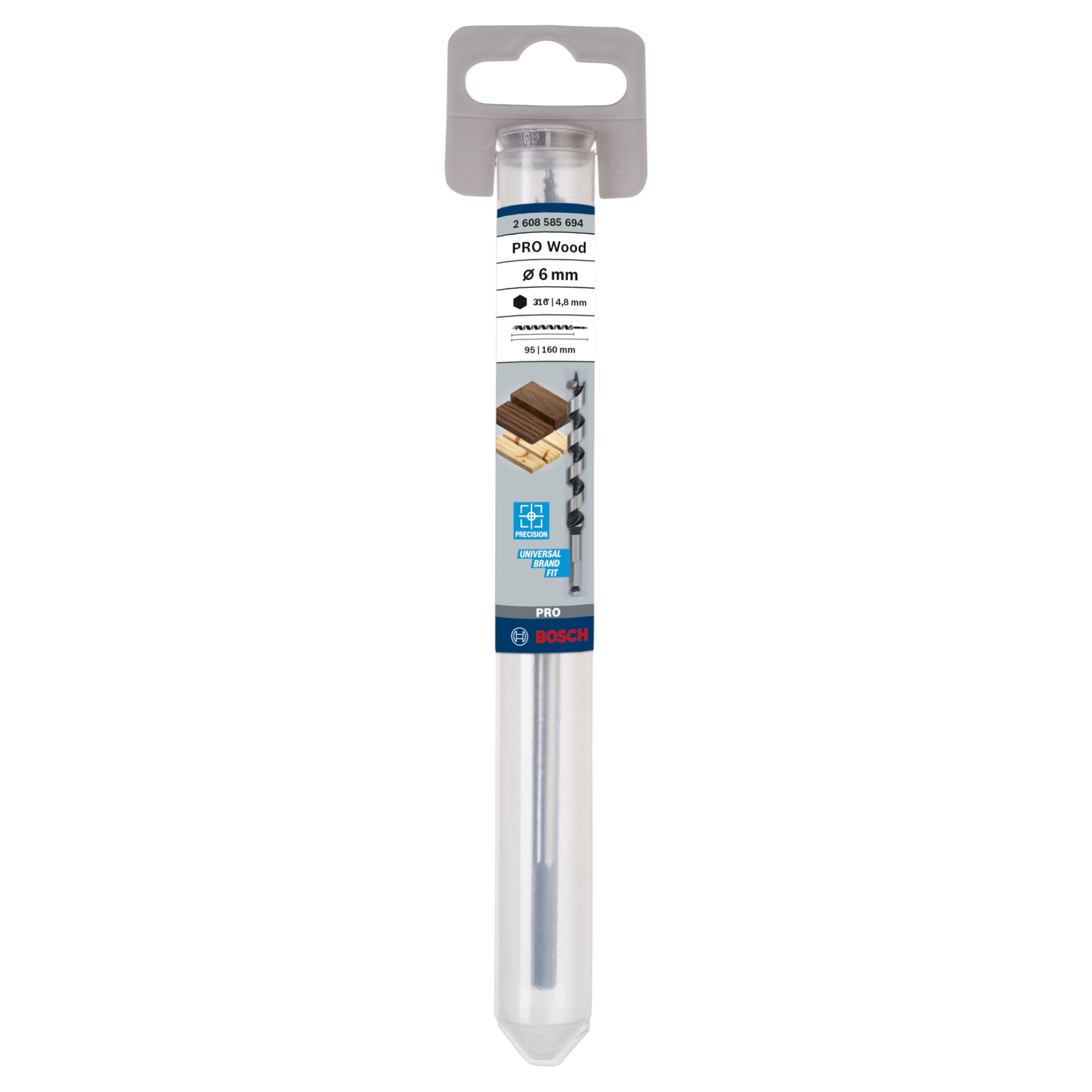 Bosch PRO Wood Schlangenbohrer 6 x 95 x 160 mm HEX 260858569 fuer Schlagbohrschrauber und Bohrschrauber  1 - toolbrothers