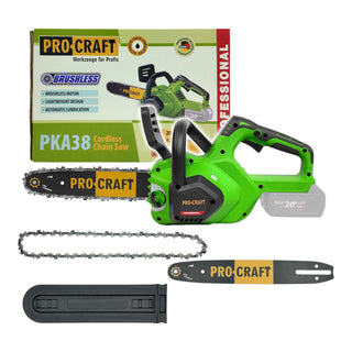 Procraft PKA38 Akku Kettensaege 20 V 304 mm Brushless Solo ohne Akku ohne Ladegeraet 0 - toolbrothers