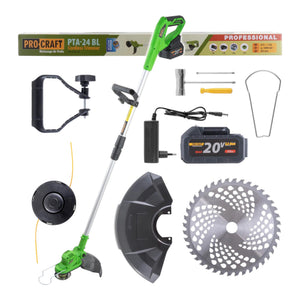 Procraft PTA24 BL Akku Trimmer 20 V 150 mm + 1x Akku 3,0 Ah + Ladegerät