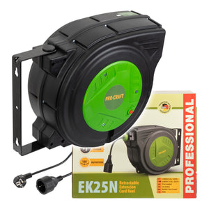Procraft EK25N Selbsteinziehendes Verlängerungskabel 25 m