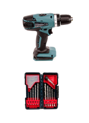 Makita DF 347 DWE 14.4V Li-ion Akku Bohrschrauber mit 2 x 1,5 Ah Akku und Ladegerät + Bosch Bit und Bohrer Set in Tough Box 23 teilig Bohren & Schrauben ( 2607019912 ) - Toolbrothers