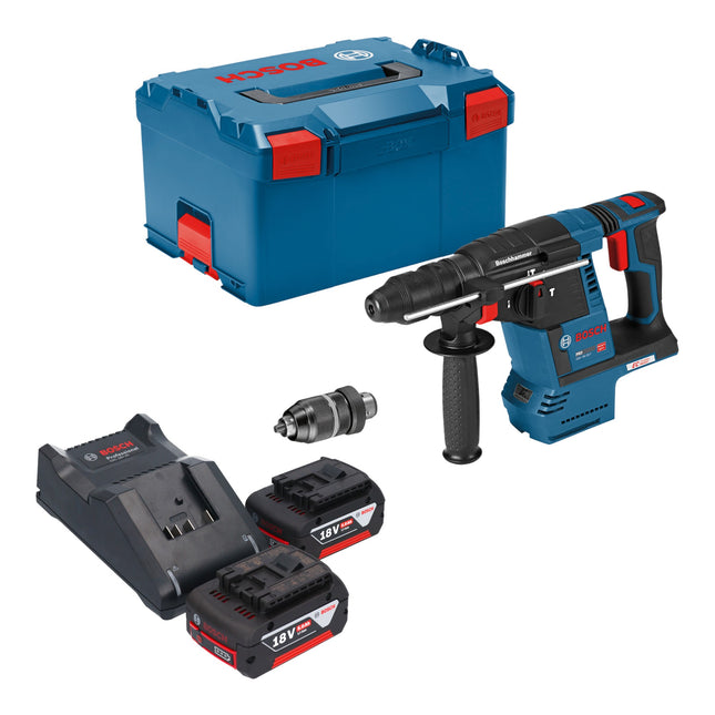Bosch GBH 18V 26 F Professional Akku Bohrhammer 18 V 2 6 J SDS plus Brushless 2x Akku 5 0 Ah Ladegeraet L Boxx 0 - toolbrothers