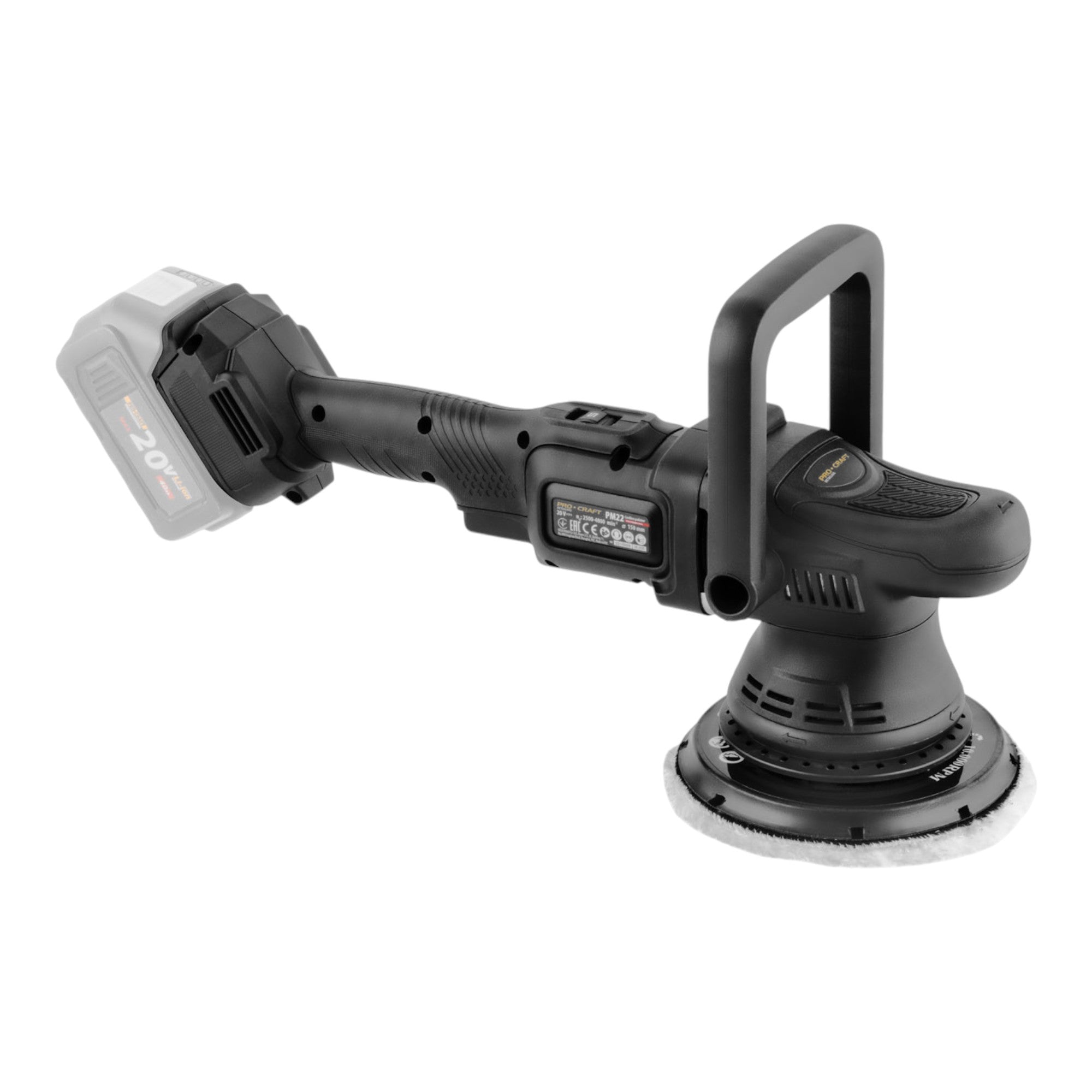 Procraft PM22bb Akku Poliermaschine 20 Volt 150 mm 1x Akku 2 0 Ah ohne Ladegeraet 4 - toolbrothers