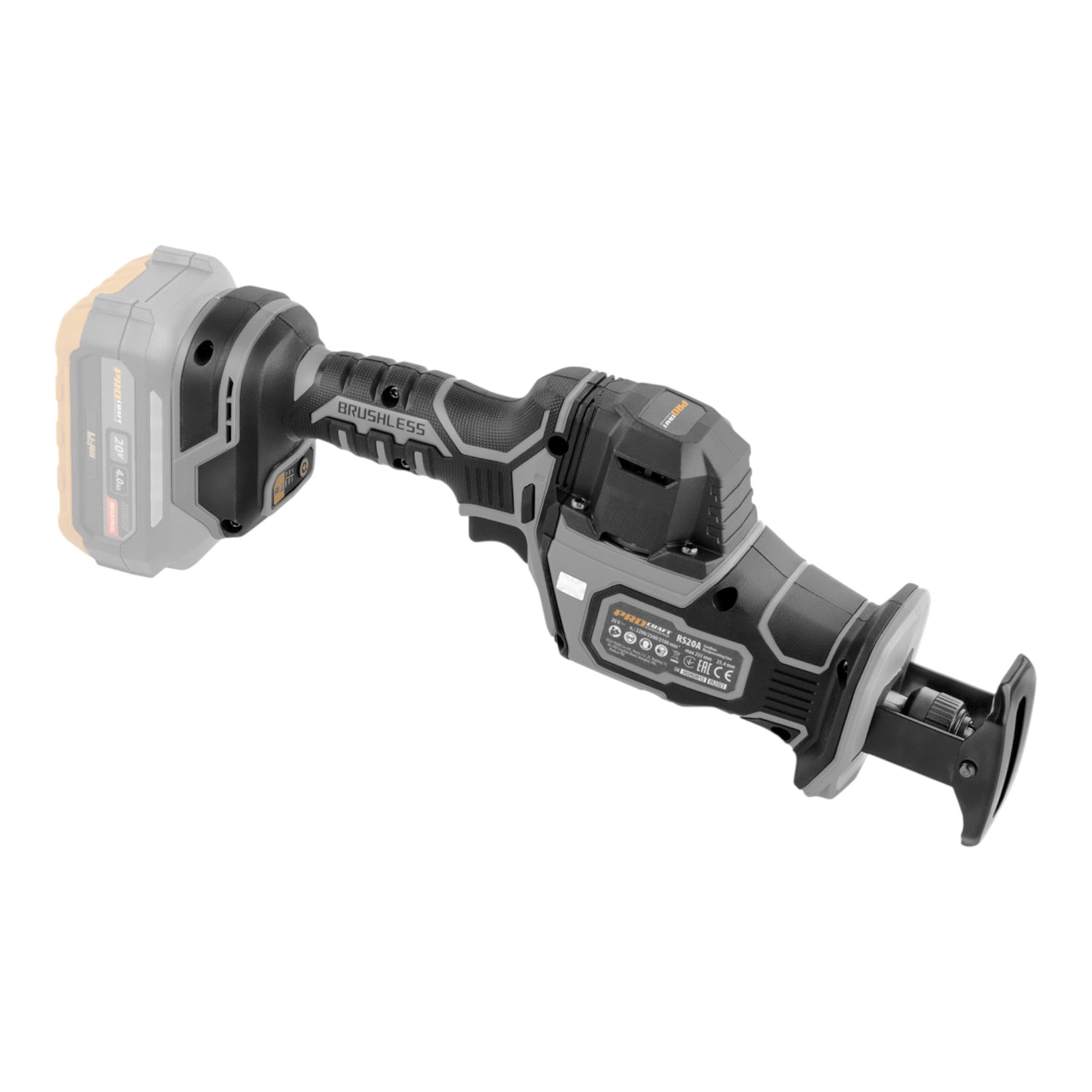 Procraft Industrial RS20Abb Recipro Saebelsaege 20 V Brushless 1x Akku 2 0 Ah ohne Ladegeraet 4 - toolbrothers