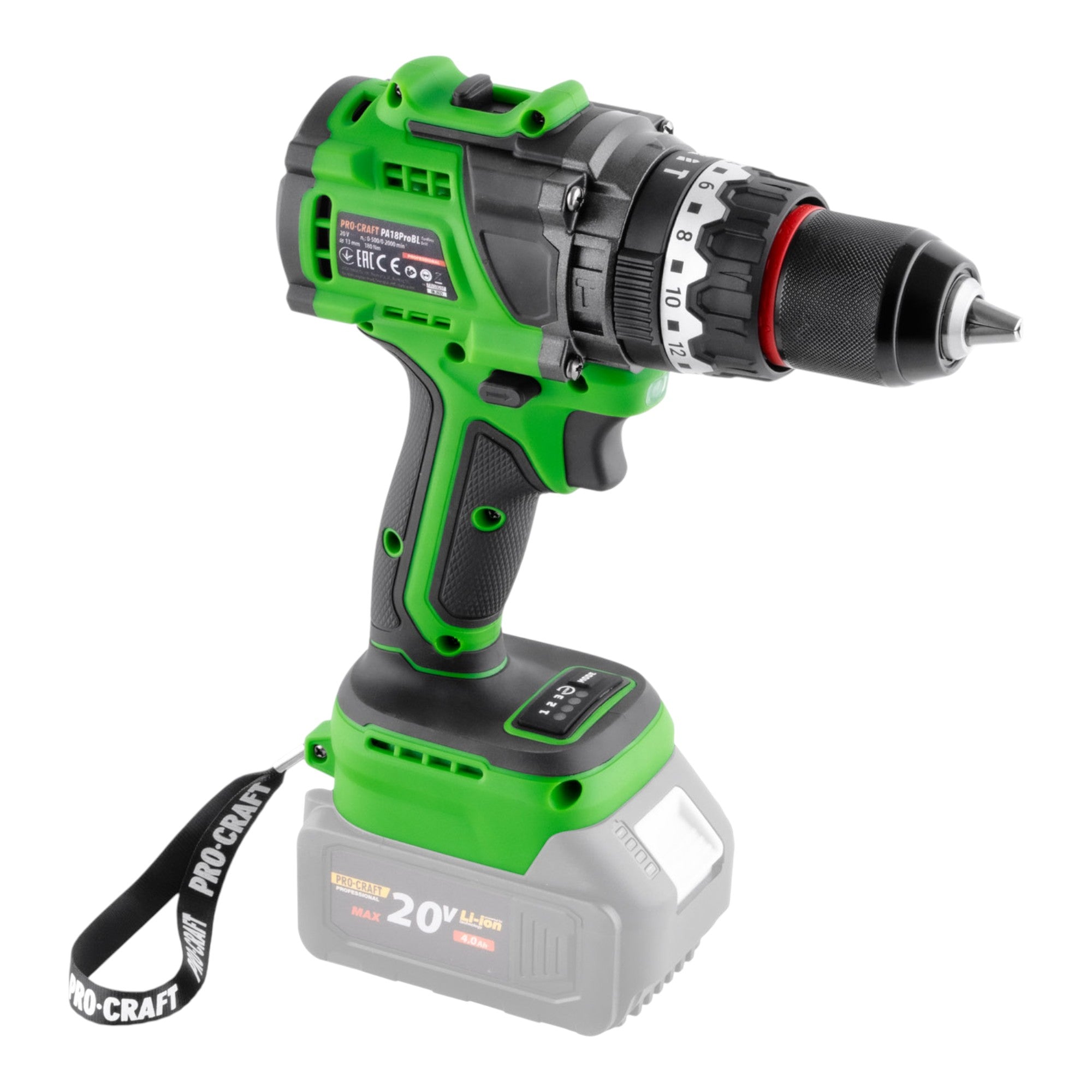 Procraft PA18ProBL BB Akku Schlagbohrschrauber 20 V 180 Nm Brushless 1x Akku 2 0 Ah Ladegeraet RHINO Toolcase 4 - toolbrothers