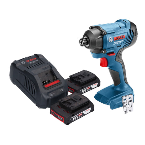 Bosch GDR 18V-160 Atornillador de impacto giratorio a batería profesional 18 V 160 Nm 1/4" + 2x baterías 2,0 Ah + cargador