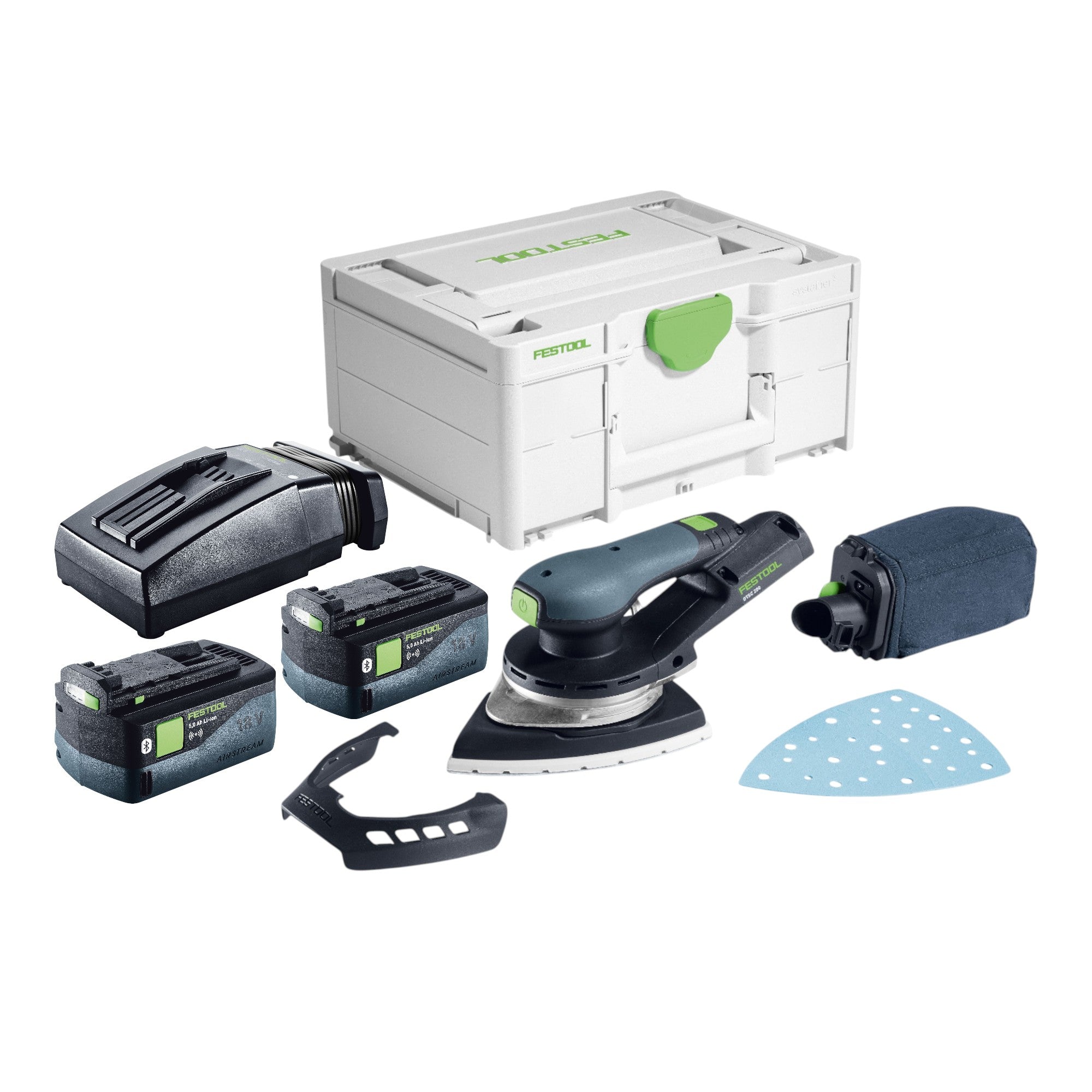 Festool DTSC 200 Basic Akku Deltaschleifer 18 V 145 x 195 mm Brushless 2x Akku 5 0 Ah Ladegeraet Systainer 0 - toolbrothers