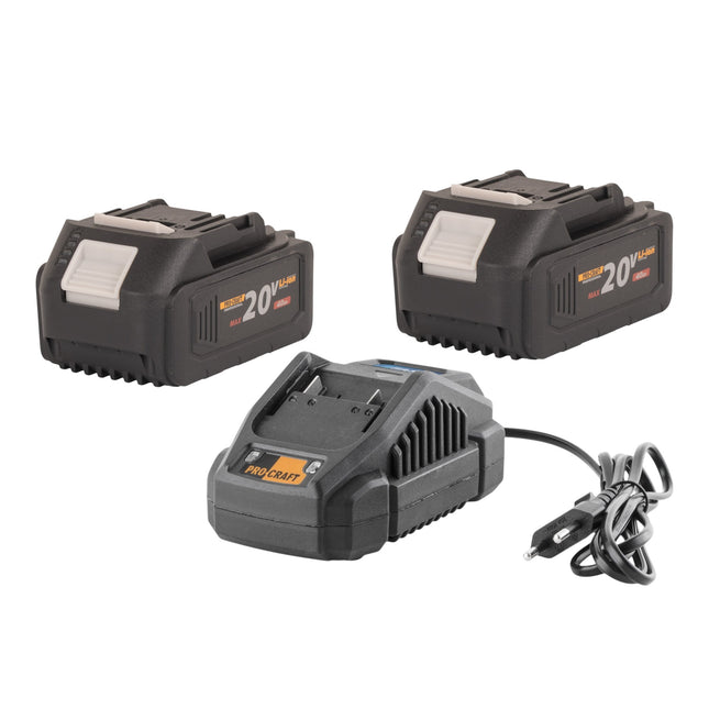 Procraft Starter Pack 20 V 20 2 4A Ladegeraet 2x 20 4 Akku 4 0 Ah 0 - toolbrothers