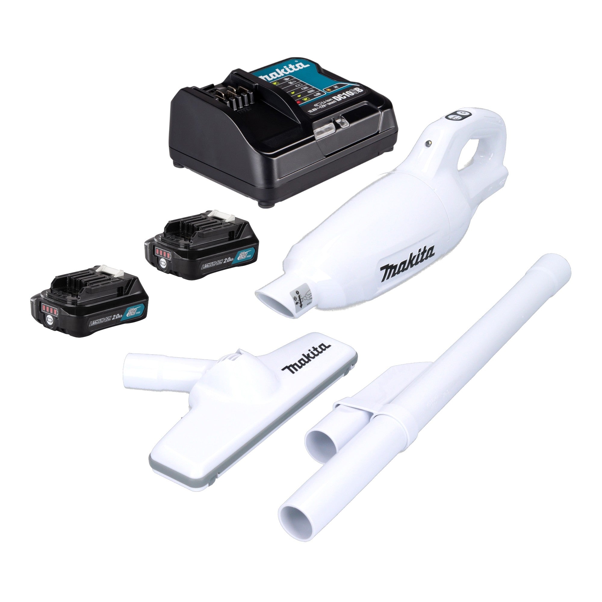 Makita CL 108 FDSA2W Akku Staubsauger 12 V 0 6 l 2x Akku 2 0 Ah Ladegeraet 0 - toolbrothers