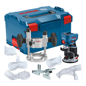 Bosch GKF 18V-8 Professional Akku Kantenfräse 18 V 8,0 mm Brushless ( 06016C2003 ) + Taucheinheit + L-Boxx - ohne Akku, ohne Ladegerät
