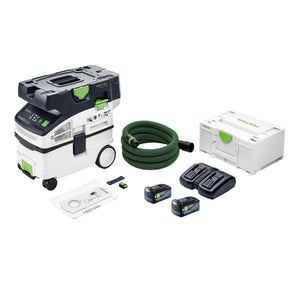 Festool CTLC MIDI I-Basic Akku Absaugmobil 36 V ( 2x 18 V ) Staubklasse L + 2x Akku 5,0 Ah + Doppelladegerät + Systainer