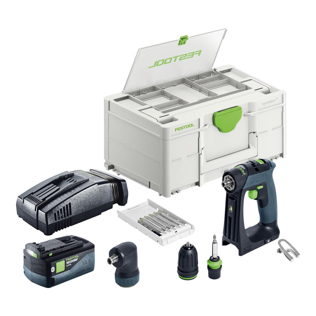 Festool CXS 18 Basic Set Akku Bohrschrauber 18 V 40 Nm Brushless 1x Akku 5 0 Ah Schnellladegeraet Systainer 0 - toolbrothers