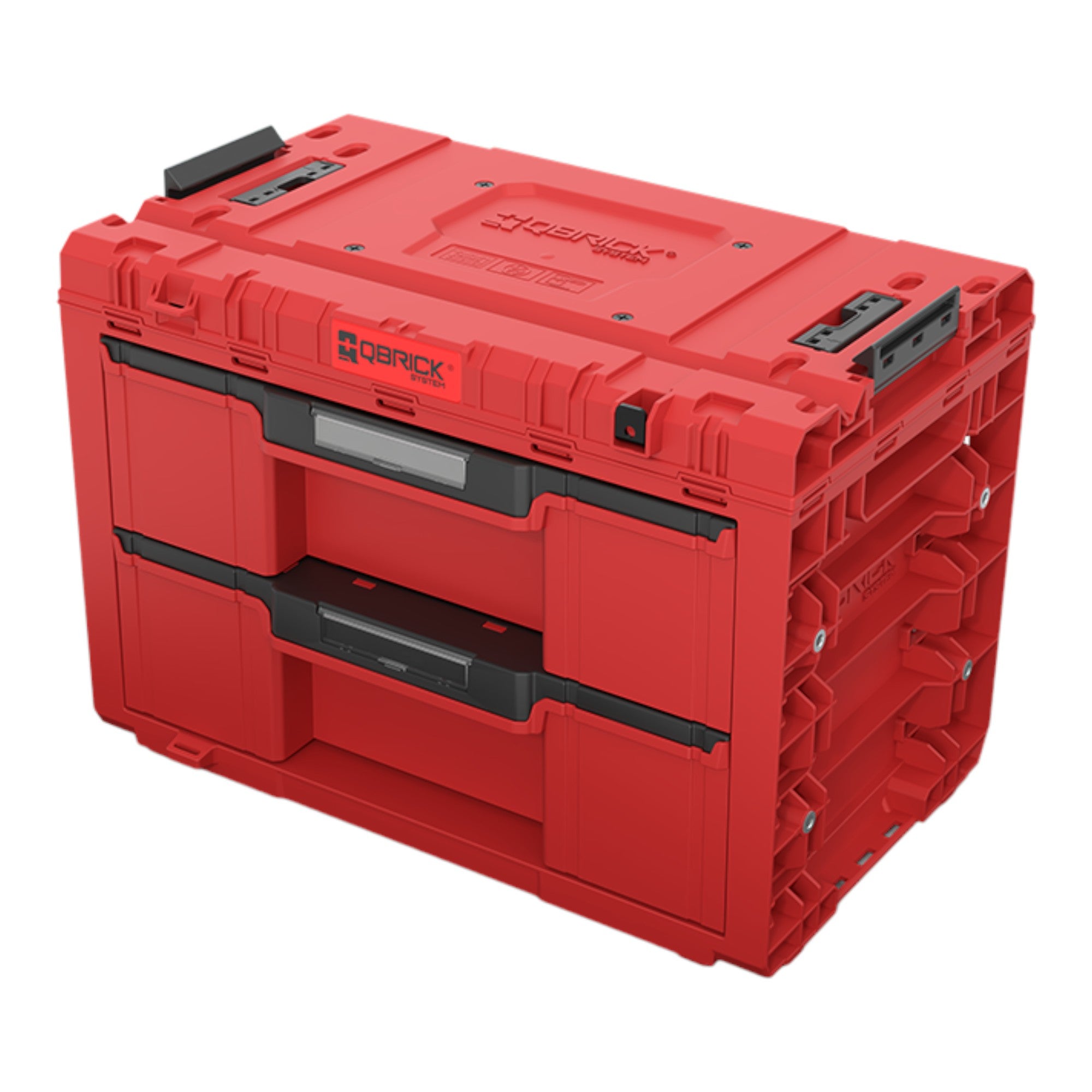 Qbrick System PRIME Drawer 2 Toolbox Expert RED ULTRA HD modularer Werkzeugkasten mit 2 Schubladen 542 x 335 x 369 mm 24 l 1 - toolbrothers