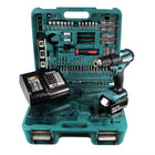 Makita DHP 483 STTK Akku Schlagbohrschrauber 18 V 40Nm + 1x 5,0 Ah Akku + Ladegerät + 101 tlg. Zubehör Set - Toolbrothers