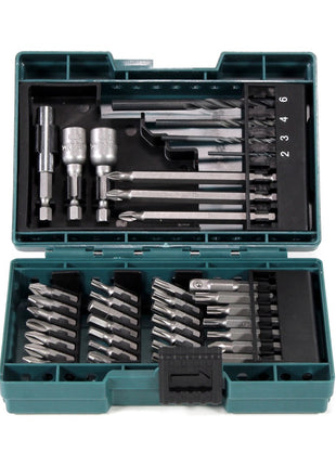 Makita DHP 458 ST1JB Akku Schlagbohrschrauber 18 V 91Nm Schwarz im Makpac + 1x 5,0 Ah Akku + Ladegerät + 38 tlg. Bit- & Bohrer Set - Toolbrothers