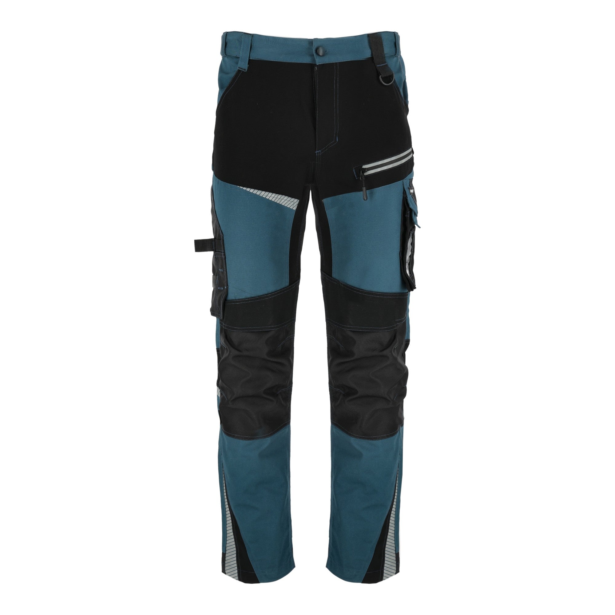LAHTI PRO Arbeitshose mit Stretch Einsaetzen Slim Fit Groesse S L4054101 tuerkis schwarz 1 - toolbrothers