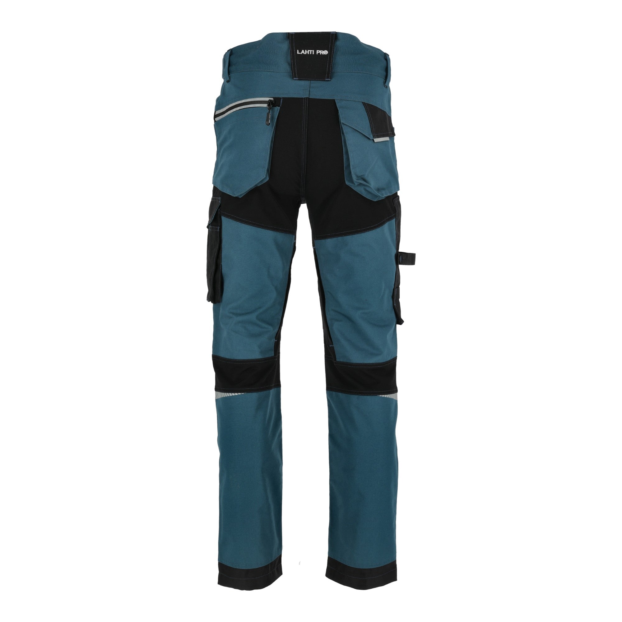 LAHTI PRO Arbeitshose mit Stretch Einsaetzen Slim Fit Groesse XXXL L4054106 tuerkis schwarz 2 - toolbrothers