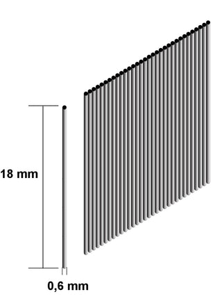 Makita Stifte Pins 18 x 0,6 mm 10000 Stück ( F-31825 ) für Akku Pintacker DPT351 / DPT353 - Toolbrothers