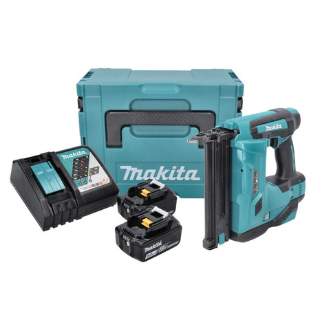 Makita DBN 500 RTJ Akku Stauchkopfnagler 18 V 15-50 mm + 2x Akku 5,0 Ah + Ladegerät + Makpac - Toolbrothers