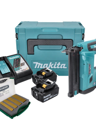 Makita DBN 500 RTJ Akku Stauchkopfnagler 18 V 15-50 mm + 2x Akku 5,0 Ah + Ladegerät + Makpac + J-Box 8000 Nägel - Toolbrothers