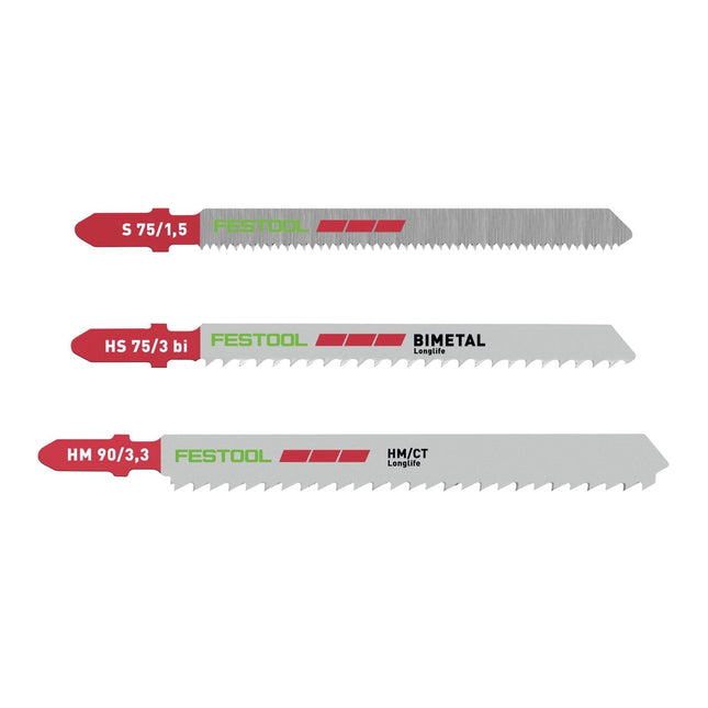 Festool STS-Sort/22 PLASTICS Stichsägeblatt-Set 22 Stk. ( 2x 204336 / 2x 204268 / 2x 204269 ) für sämtliche Kunstoffe / Laminat - Toolbrothers