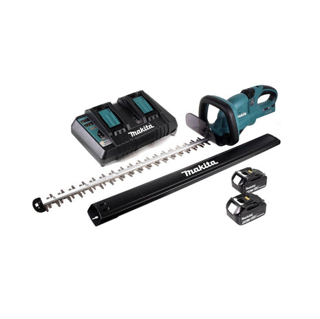 Makita DUH 651 PT Akku Heckenschere 36V (2x18V) 65cm XPT Silent mit 2x 5 Ah Akku und 2-fach Ladegerät - Toolbrothers