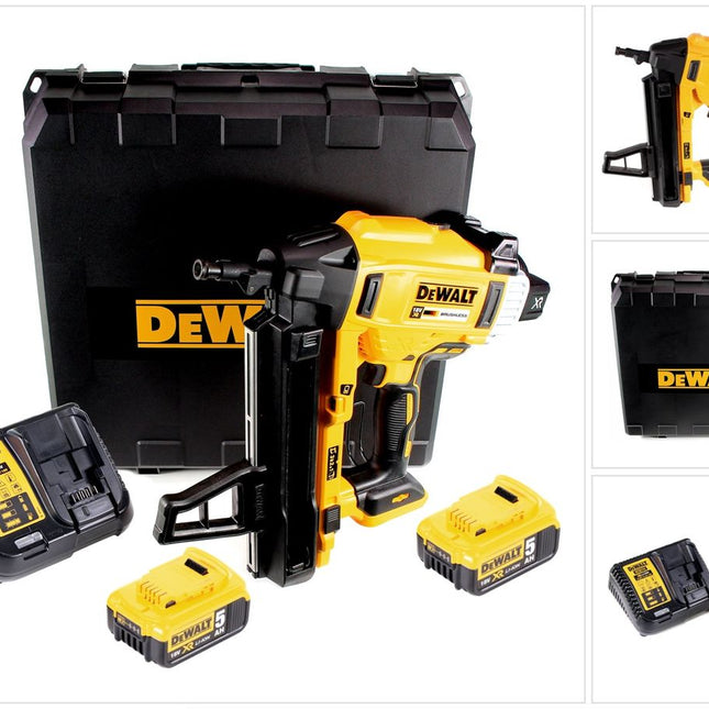 DeWalt DCN 890 P2 Akku Nagler 18 V Li-Ion Brushless im Koffer + 2 x 5,0 Ah Akku + Ladegerät - Toolbrothers