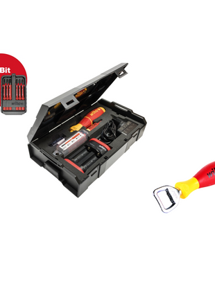 Wiha speedE® Set 2 elektrischer Schraubendreher - 80 Jahre Jubiläumsedition + 2x Akkus, Lader, SlimBit Box (590T102J) + Wiha Flaschenöffner (9872) - Toolbrothers