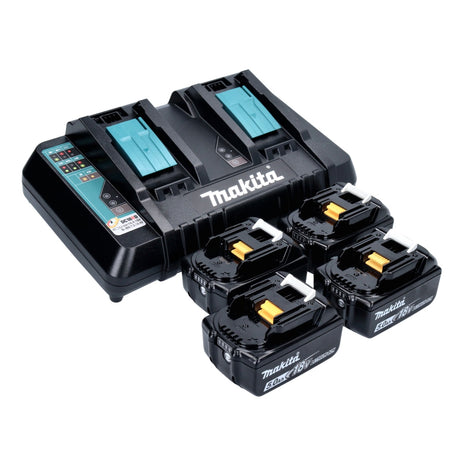 Makita Power Source Kit 18 V mit 4x BL 1850 B Akku 5,0 Ah + DC 18 RD Doppelladegerät ( 199483-0 ) - Toolbrothers