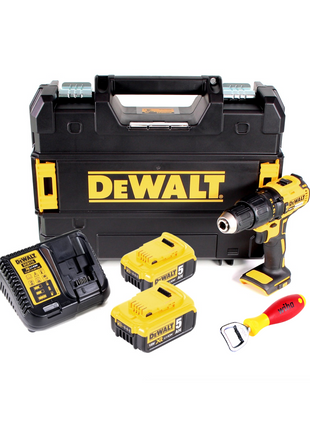 DeWalt DCD 777 P2 Akku Bohrschrauber 18V 65Nm + 2x Akkus 5,0Ah + Ladegerät + Wiha Flaschenöffner im TSTAK II Werkzeugkoffer - Toolbrothers