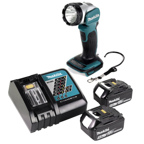 Makita DML 802 RT Akku Lampe 18 V Li-Ion für 14,4 und 18 V Akku + 2 x 5,0 Ah Akku + Ladegerät - Toolbrothers