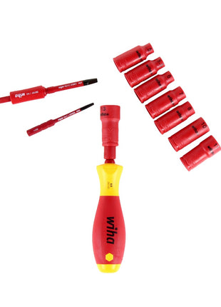 Wiha slimVario Schraubendreher und Steckschlüsseleinsatz 1/4" Set 13-teilig ( 7209NK2004 43467 ) in Tasche VDE 1000 Volt - Toolbrothers