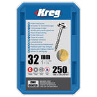 KREG Pocket-Hole Linsenkopfschraube 32 mm 250 Stk ( SML-C125-250 ) Vierkantantrieb Teilgewinde Grobgewinde selbstschneidend verzinkt - Toolbrothers