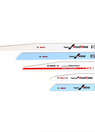 Bosch Tough Box Demolition Reciprosägeblatt Set 17 tlg. ( 2607011301 ) Metal and Wood Set 150 mm - 300 mm + Carbide SSB Wood Säbelsägeblatt - Toolbrothers