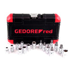 Gedore red Steckschlüssel Satz 1/2 TX E10-24T30-70 16tlg ( R68003016 ) im Kunststoffkoffer - Toolbrothers