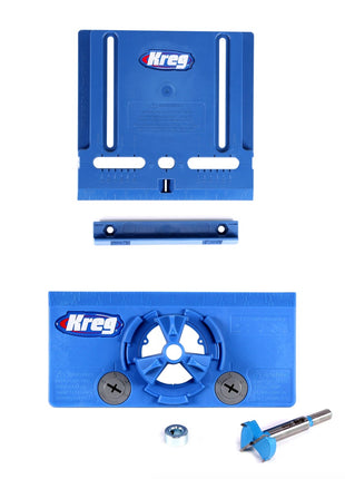 KREG Möbelbau-Set mit Cabinet Hardware Jig ( KHI-PULL ) + Concealed Hinge Jig ( KHI-HINGE ) + 2 x Schnellspannzwingen ( KHC-PREMIUM ) + Drawer Slide Jig ( KHI-SLIDE ) + R3 + Schraubensortiment ( SK03 ) - Toolbrothers