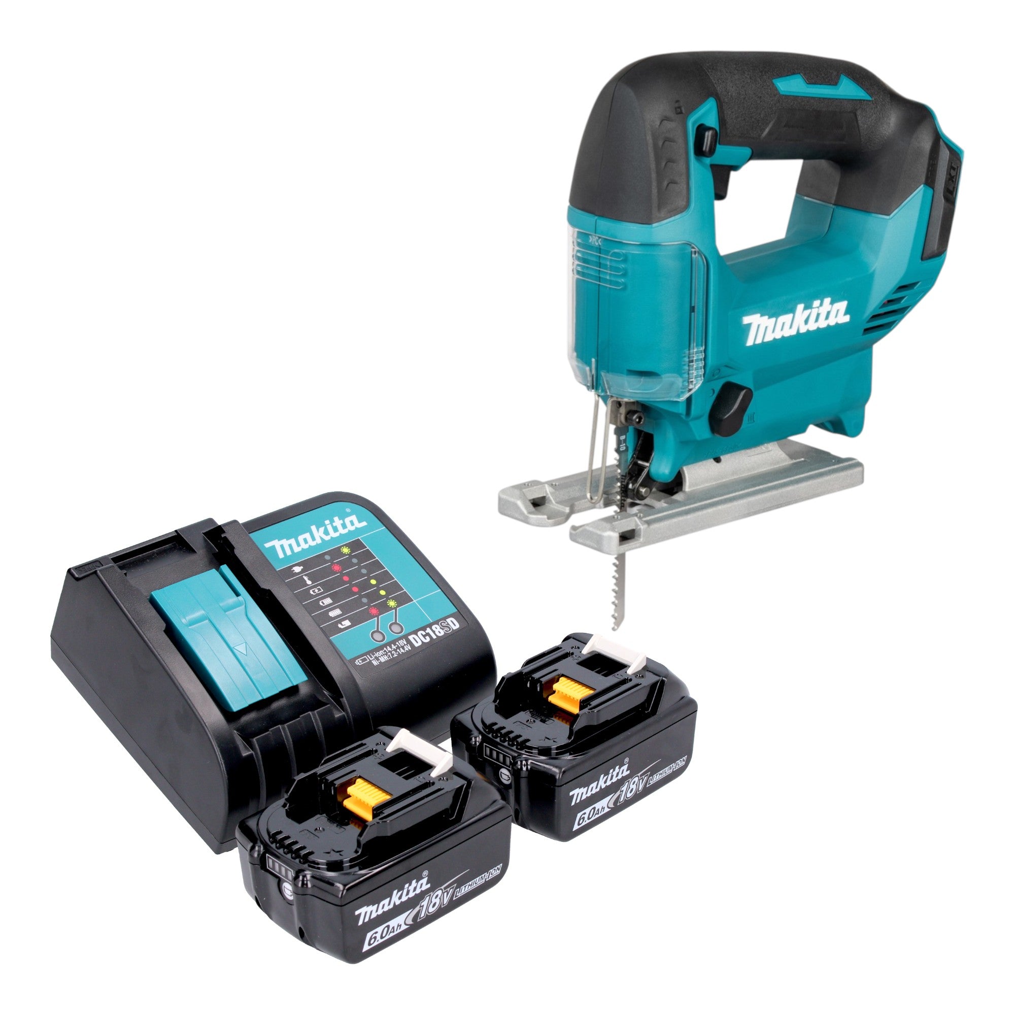 Makita DJV 186 SG Akku Pendelhubstichsaege 18 V 2x Akku 6 0 Ah Ladegeraet 0 - toolbrothers