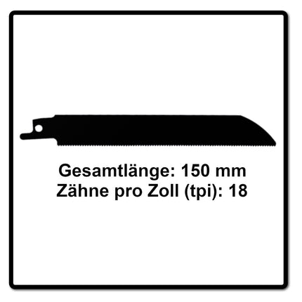 Komet Säbelsägeblatt METAL 150mm 18tpi 25 Stk. ( 5x 501.009 ) HSS-Bi-Metall - Toolbrothers