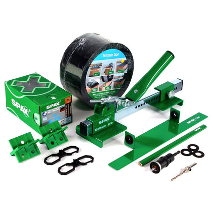 SPAX Komplett Set für 5m² Holz Terrasse - mit 200 Schrauben, Kaiman Pro und 116-tlg System Zubehör - Toolbrothers