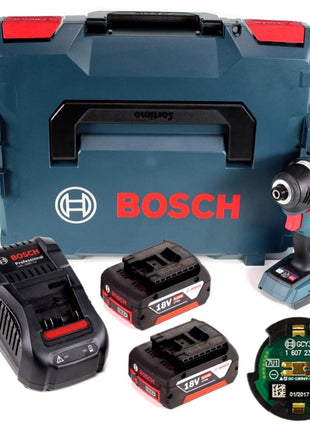 Bosch GDR 18V-200 C Akku Drehschlagschrauber 1/4" 18V 200Nm + 2x Akkus 5,0Ah + Ladegerät + Connect Modul in L-Boxx - Toolbrothers