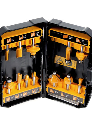 DeWalt DT 90016 Fräser Set 12-tlg. mit verschiedenen Fräsern in praktischer Box - Toolbrothers