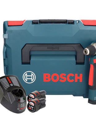 Bosch Professional GWB 12V-10 Akku Winkelbohrmaschine 12 V 11 Nm + 2x Akku 3,0 Ah + Ladegerät + L-Boxx - Toolbrothers