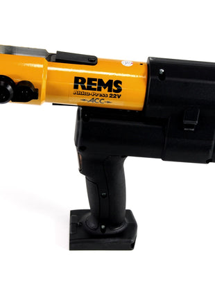 REMS Akku-Press 22V ACC + 1x Akku 2,5Ah + Schnellladegerät + Pressbacken Presszangen Standard TH16, 20, 26 im Stahlblechkasten - Toolbrothers