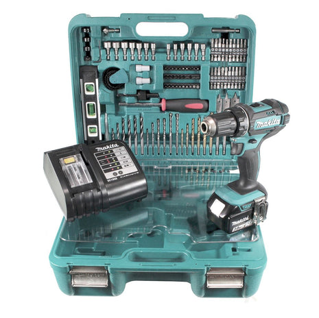 Makita DDF 482 SFTK Akku Bohrschrauber 18 V 62Nm + 3,0 Ah Akku + Ladegerät + 101 tlg. Werkzeugset im Koffer - Toolbrothers