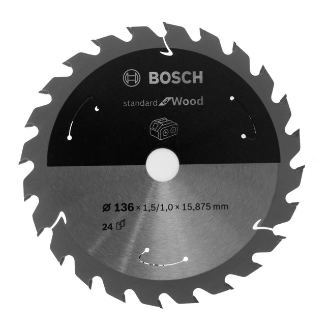 Bosch Kreissägeblatt Standard for Wood 136 x 1,5 x 16 mm 24 Zähne ( 2608837667 ) - Toolbrothers